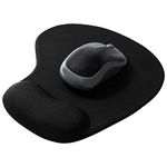 Sounce Mouse Pad, Ergonomic Mouse Pad with Comfortable Gel Wrist Rest Support and Lycra Cloth, Non-Slip PU Base for Easy Typing Pain Relief, Durable and Washable, Classic (Black)