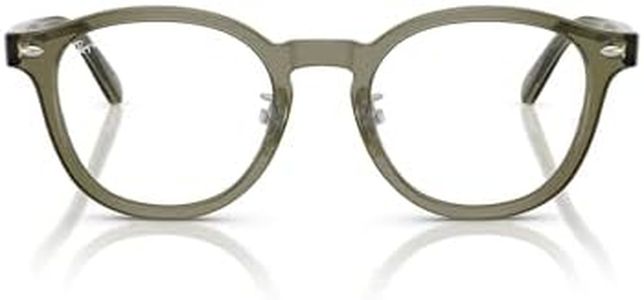 Ray-Ban RX5443D Square Prescription Eyewear Frames, Transparent Brown Heart/Demo Lens, 49 mm