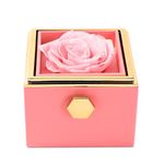 TINGKU Eternal Natural Rose Box with Necklace Engraved & Real Rose, Forever Flower Rose, Preserved Natural Rose in a Box, Eternally Rose Gift Box and Custom Heart Necklace for Girlfriend