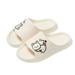 NIBESSER Cute Cat Slippers for Women Men Cloud Sliders Non-Slip Quick Dry Open Toe Shower Shoes Soft Cartoon Animal House Slide Summer Beach Sandals Lady Home Slides (White,3.5/4 UK)