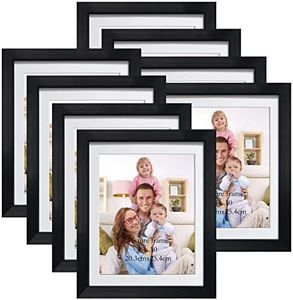 Giftgarden 8x10 Picture Frame Black Set of 8, 9x12 Frames Matted to Display 8 x 10' Photo with Mat for Wall or Tabletop
