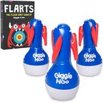 GIGGLE N GO Lawn Darts Set - Original Flarts Indoor and Outdoor Games for Kids, Adults and Family - Backyard Games w/ Inflatable Pins, Pegs and Mat - Games for Kids & Family Party - Monster Theme