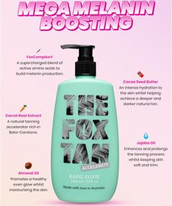 The Fox Tan Rapid Tanning Elixir – Natural Tanning Accelerator Lotion, 300ml