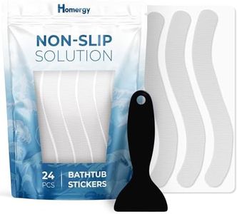 Homergy Anti Slip Shower Stickers 24 PCS, Invisible Non-Slip Shower Strips for Adults, Premium Adhesive Bath Tub Stickers (Clear)