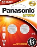 Panasonic CR1632 3.0 Volt Long Lasting Lithium Coin Cell Batteries in Child Resistant, Standards Based Packaging, 2-Battery Pack