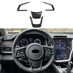 KEALAS 4PCS ABS Carbon Fiber Steering Wheel Panel Frame Trim Cover for Subaru Forester Ascent SUV 2019 2020 2021, for Legacy Crosstrek XV Outback 2018-2021, for Impreza 2017-2021