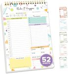 Decorably Daily Planner Pad Detailed - 52 Easy Sheets Daily To Do List Planner, 6.5x10in Spring-Bound To Do List Notepad, Things To Do Notepad, To Do List Pad, Daily Planner Notepad