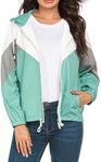 Hotouch Women's Rain Jacket Short Breathable Waterproof Cycling Jacket with Hood Lightweight S-XXL, blue, M