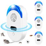 DOBWGXZ Ultrasonic Pest Repeller, Mouse Repellent, 4 Pack Insect Repellent Plug In, Pest Control for Mice, Rat, Mosquito, Spider, Cockroach, Ant, Fly Etc, Safe for Pets and Humans (4)