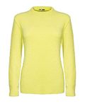 Generation Fashion New Ladies Women Knitted Long Sleeve Soft Knit Crew Neck Jumper Stretchable Sweater Pullover Top S-XL[Yellow, S-M]