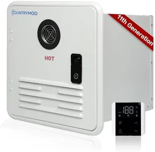 Countrymod RV water heater,11Gen 65000 BTU Tankless Water Heater, with 15 x 15 inches Door,12v DC, High Altitude Available RV Instant Propane Hot Water Heater with showerhead (White)
