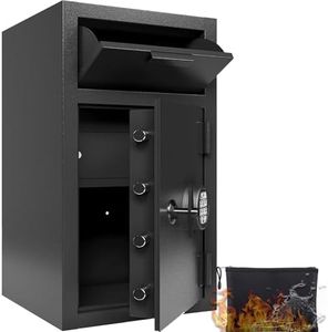 4.0Cuft Large Fireproof Drop Safe Box,Depository Safes with Drop Slot,Drop Safe for Business,Cash Safes Box,Cabinet with Built-In,Security Money Safe for Home Hotel Business Office Home