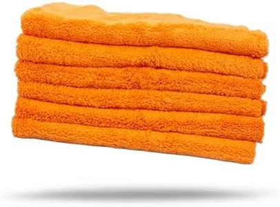 Maxshine 500GSM Edgeless Microfiber Towel for Car Detailing - Orange, 16”x24” (40x60cm), High-Absorbency & Ultra-Soft for Car Detailing & Polishing