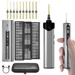 ARROWMAX 7.4V Mini Electric Screwdriver & Drilling Adapter, Mini Electric Drill Precision Screwdriver Set, 70 in 1 Bit, 5 Torque Settings, 5/32''Hex, Repair Tool for Phone Camera Laptop Watch (M1D)