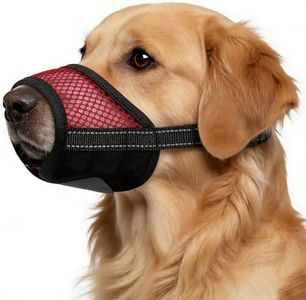 LETSQK 2 Pack Dog Muzzle, Soft Mesh Muzzles for Small Medium Large Dogs, Breathable Pet Muzzle Adjustable Dog Mouth Guard for Biting Chewing Grooming, Allow Drinking Panting, Red XL