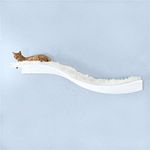 The Refined Feline Lotus Branch Cat Shelf, Sturdy Wave Design Cat Wall Perch, Wall Mounted Shelves, Comfortable Berber Carpet or Faux Fur Pads