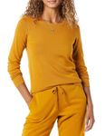 Amazon Essentials Women's Long-Sleeve Lightweight Crewneck Sweater (Available in Plus Size), Tobacco Brown, Large