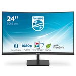 Philips 241E1SC - 24 Inch FHD Curved Monitor, 75Hz, VA, 4ms, AMD FreeSync, SmartImage, LowBlue Mode (1920 x 1080, 250 cd/m², HDMI/VGA)