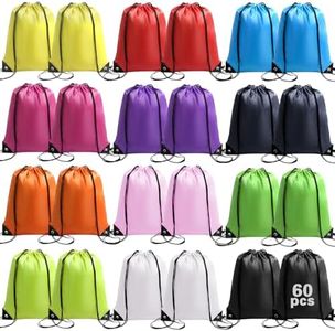 WSBArt Drawstring Backpack 60 Pcs String Bags, Drawstring Bag Waterproof Draw string Backpacks for Sports