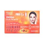 VLCC Papaya Fruit Facial Kit with FREE Rose Water Toner - 300g + 100ml | Glowing, Blemish Free Skin | With Papaya, Cucumber, Peach & Orange Peel Extracts | Glowing at Home Facial Kit.