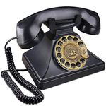 EC VISION Rotary Phones for Landline, Vintage Telephone Retro Old Fashion Landline Phones for Home (Black)