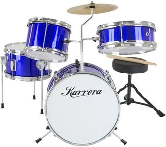 Childrens 4 Piece Blue Diamond Drum Kit Set Musical Instrument,kids