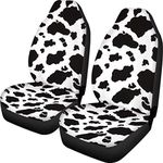 Biyejit Cow Print Car Seat Cover Dustproof Protector Pet Cushion Case Pattern 2 Piece Set Vehicle Auto Accessories Universal Fit