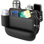 Suweiyuanshiyi 2 Pieces Car Seat Gap Filler Organizer, 2 in 1 Front Seat Gap Filler & Storage Box with Cup Holder,Glasses, Keys, Interior Automotive Accessory Console Gadget
