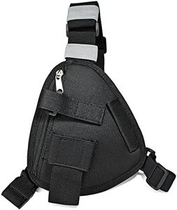 HYS Nylon Chest Harness Pack, Adjustable Shoulder Strap with an Adjustable Single Radio Pouch for Motorola Baofeng Kenwood Midland Handheld 2-Way Radios/Walkie Talkies (Black, Small)