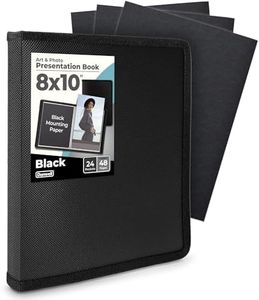 Dunwell Photo Album 8x10 (Black) with Black Mounting Paper, 8 x 10 Photo & Art Portfolio Presentation Book, 24 Clear Sleeves, Each Shows 48 Pages, Professional Photography Book for Pictures, Artwork