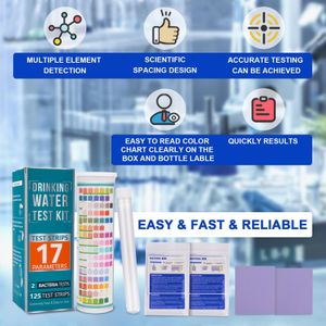 Homcoice 17-in-1 Water Test Kit – 125 Strips & 2 Bacteria Tests for Home, Well, Tap