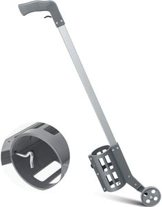 Zonon 1 Piece Industrial Wheeled Marking Wand for Line Paint Stripe Ground Marking Spray Paint Wand for Survey Painting Spray Stick Line Marking Applicator, Side Push, Grey