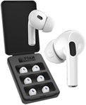 Foam Masters Black Magic Memory Foam Ear Tips for AirPods Pro | Comfortable | Secure | Better Noise Cancellation | Newest 2021 Replacement Buds (Assorted S/M/L, White)