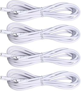 T5 T8 LED Lamp Connectors Akamino 4 Pack Double End 3 Pin Wire Ceiling Lights Daylight LED Integrated Tube Cable Linkable Cords for Cable Holder Socket Fittings with Cables(9.8FT/3M）