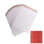 ZMYBCPACK 50 Pack 9X12 inch Self Seal Photo Document Mailers Stay Flat White Cardboard Envelopes White Photography Mailersfor CD, Photos, Document