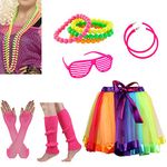 Women's 80s Costumes Adult Tutu Skirt Fishnet Gloves Leg Warmer Earrings