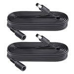 2-Pack 3m DC Power Extension Cable, Plug 5.5mm x 2.1mm, Male to Female, DC 5V 6V 9V 12V 24V for Security Cameras,DVR,Router,Printer,LED Strip, Black