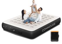 COMMOUDS Queen Air Mattress with Built-in Battery Powered Removable Pump, 13" High Inflatable Mattress, Portable Blow up Mattress, Air Bed for Camping, Home and Guest