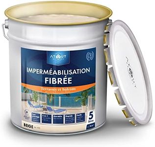 Peinture Résine d'étanchéité fibrée 7047 5L pour dalle extérieur, balcon, terrasse circulable, garage, toiture, prêt a l'emploi, idéal pour le traitement de micro fissure