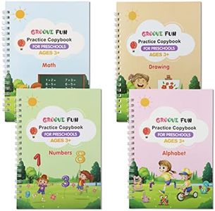 Grooved Handwriting Books for Kids, Magic Practice Copybook Cursive Writing, Combination Groove Calligraphy Copybook for Kindergarten Preschool (4 Pack)