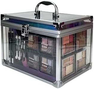 bonvoyage Valigetta Trucchi Colour Delights, Valigetta Trasparente e Kit Trucchi Professionali Completo e Accessori, Set Trucchi per un Makeup Giorno e Sera
