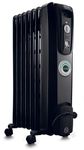 DeLonghi Oil-Filled Radiator Space Heater, Quiet 1500W, Adjustable Thermostat, 3 Heat Settings, Energy Saving, Safety Features, Nice for Home with Pets/Kids, Black, Comfort Temp EW7707CB