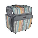 Everything Mary Rolling Craft Bag, Grey Stripes - Papercraft Tote with Wheels for Scrapbook & Art Storage - Organizer Case for IRIS Boxes, Supplies & Accessories - for Teachers & Medical