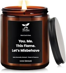 Shrida Naturals 100% Natural Soy Candle – 180g (6.3oz) - Black Oudh & Rose Misbehave | Bold & Romantic Scent | Handmade Aromatherapy Jar Candle | Long Lasting Burn | Ideal for Gifting