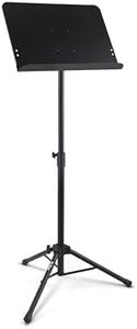 On-Stage SM7211B Professional Grade Folding Orchestral Sheet Music Stand, Black