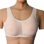 ZMASI 2-in-1 Silicone Breast Inserts Forms Waterdrop Fake Breast Mastectomy Bras Prosthetic Set, Nude, d