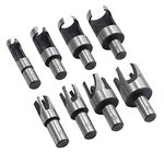 Bohaner 8 Pcs Wood Plug Cutter Set Wood Dowel Holes Plugs Cutters Round Shank Carbon Steel Claw & Tapered Drill Bits Set Cork Drill Hole Saw Tool HSS Tenon Drill Bits Cutter for Woodworking Tool