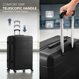 LUGG Jetset 28" Suitcase – Large Hardshell Luggage, Black