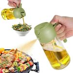 TrendPlain 16oz Oil Dispenser Bottle for Kitchen - 2 in 1 Olive Oil Dispenser and Oil Sprayer - 470ml Olive Oil Bottle - Oil Sprayer for Cooking, Kitchen, Salad, Barbecue Green