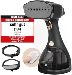 LEBENLANG Steamer Dampfglätter TESTSIEGER - 1500W & 300ml inkl. Bügelhandschuh & Aufsätze I Pro Dampfsteamer für Kleidung & Clothing I Dampfbügeleisen Bügeleisen Dampf Dampfbürste Bügelmaschine